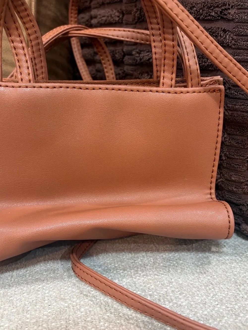 Telfar Mini Embossed Logo Crossbody in Dusty Peach